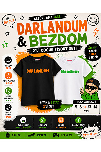 Rabona Fashion Darlandum & Bezdumm – Set od 2 dečije majice