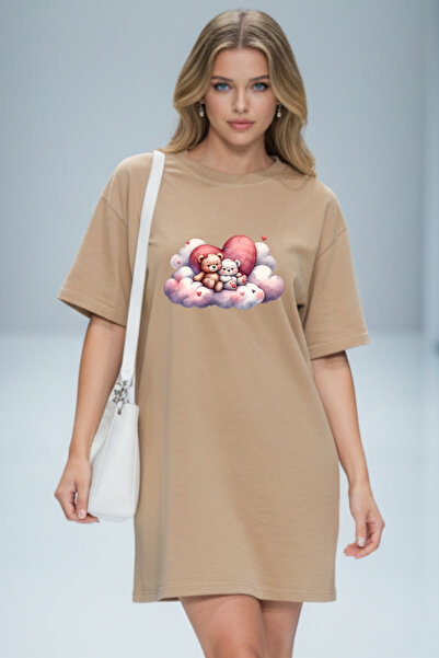 Pink Sky Γυναικείο μπλουζάκι με κοντό μανίκι και λαιμόκοψη, μεγάλο μέγεθος, ν...