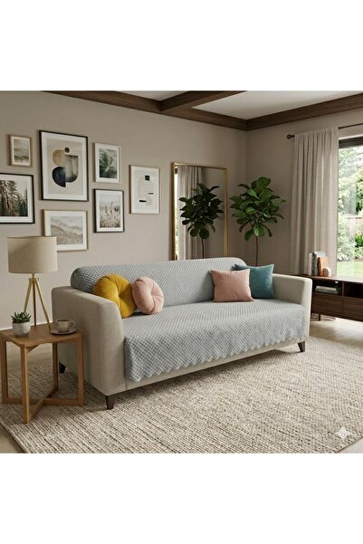 Keremhome Bamboo Soft Fleece Sofa Cover Multi-Purpose Non-Slip Base Chair Cov...