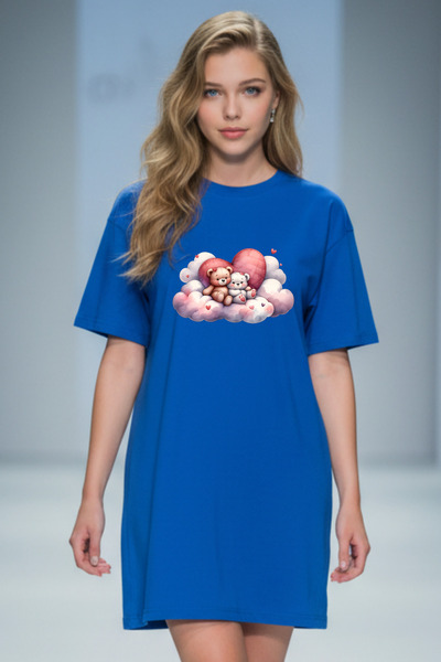 Pink Sky Γυναικείο μπλουζάκι με κοντό μανίκι και λαιμόκοψη, μεγάλο μέγεθος, ν...