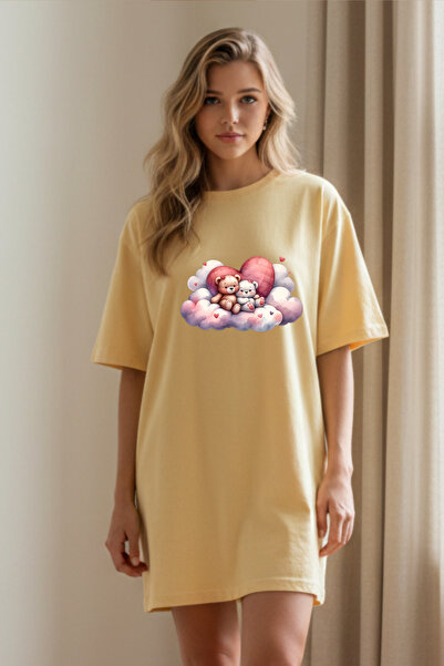 Pink Sky Γυναικείο μπλουζάκι με κοντό μανίκι και λαιμόκοψη, μεγάλο μέγεθος, ν...