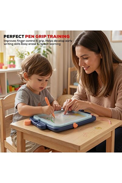 BAYBEE Magnetic Drawing Board for Kids | Erasable Doodle Pad with Pen & Shapes Toy