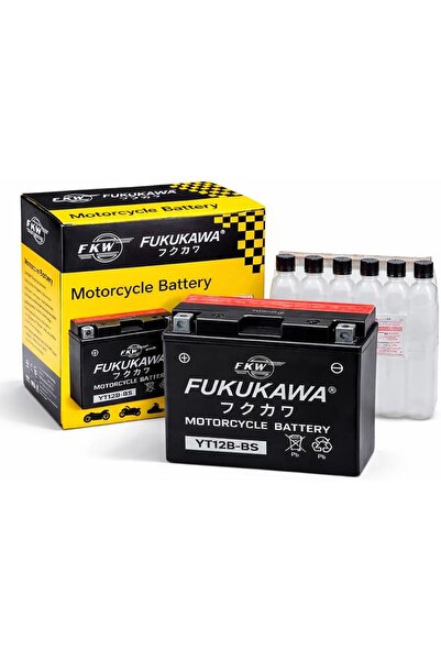 FUKUKAWA بطارية دراجة نارية YT12B-BS 12 فولت 12 أمبير ساعة AGM لا تحتاج إلى ص...