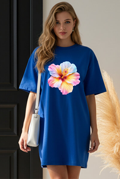 Pink Sky Plus Size Women Short Sleeve Crew Neck T-Shirt Dress Nightgown Comfy...