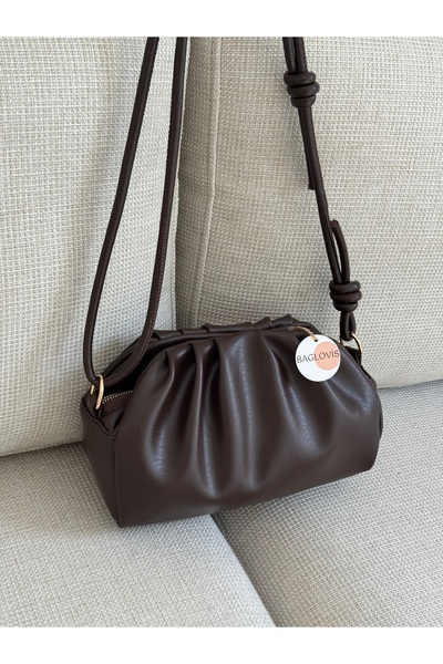 BAGLOVİS Τσάντα χειρός και ώμου με κορδόνι περίσφιξης, πλισέ σχέδιο, ρυθμιζόμ...