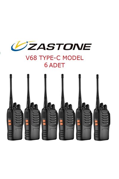 ZASTONE 6 ADET v68 EL Telsizi TYPE-C BATARYA 2026 MODEL