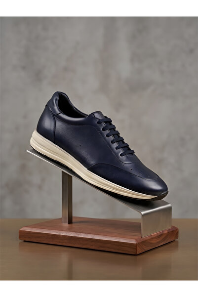 CRC AYAKKABI Modern Classic Navy Blue Men's Leather Sneaker Casual Shoes Orth...