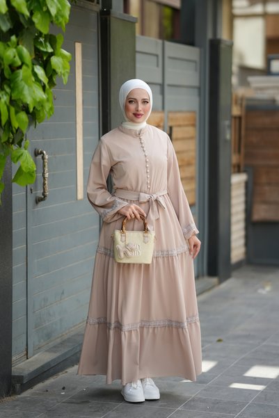 Verona-Gulf Layered Dress with Belt