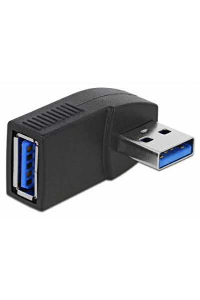 DELOCK angled 90° horizontal 65341 USB 3.0 male - USB 3.0 female Negru