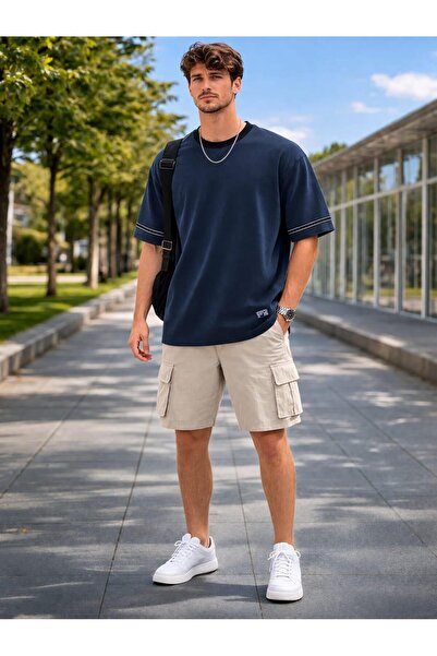 ALEXANDERGARDI Βασικό T-Shirt με λεπτομέρεια ρίγας και γιακά σε αντίθεση