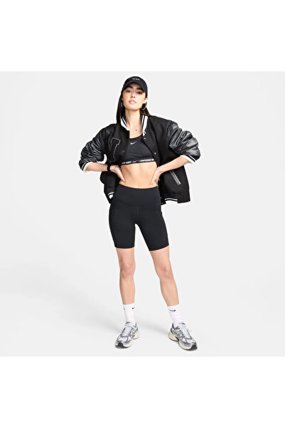 Nike Γυναικείο μαύρο σορτς One Dri-FIT HR με τσέπες 8 ιντσών (Sportiks)