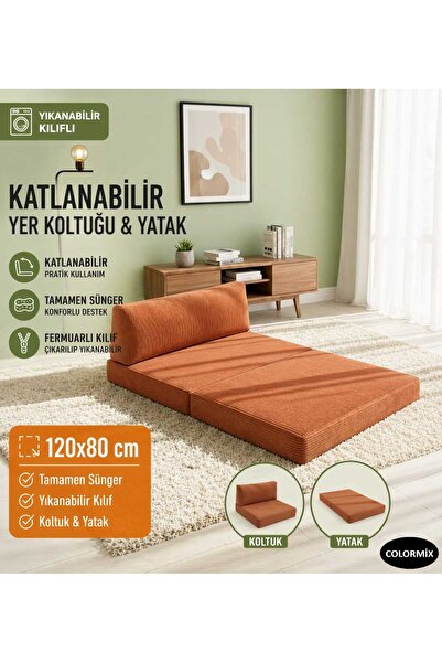 Model Concept Tamamen Sünger Katlanabilir Yer Yatağı Yıkanabilir Fermuarlı Kı...