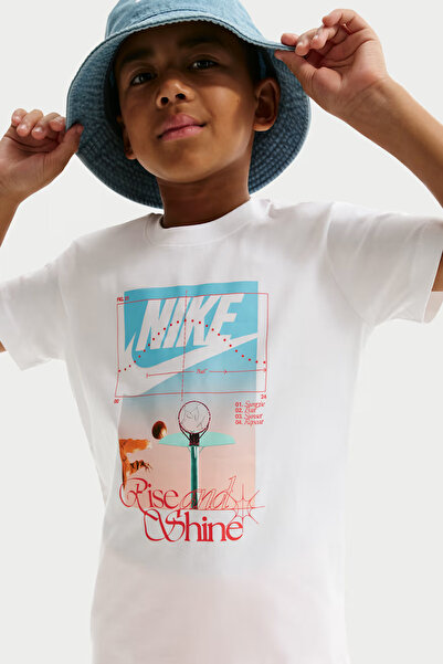 Nike Sportswear Rise And Shine Baskılı Günlük Kısa Kollu Unisex Çocuk Tişört ...