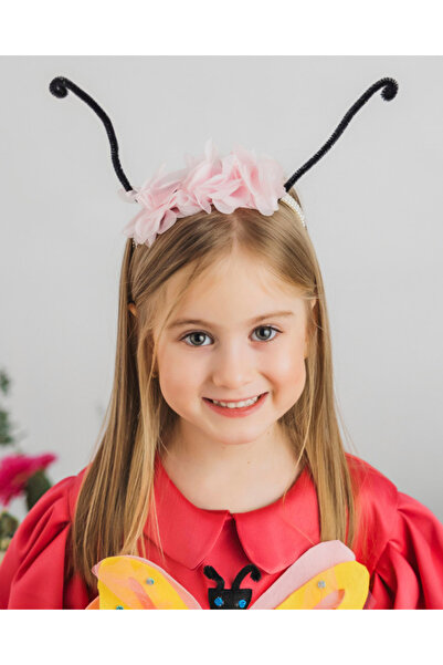 fustite cu luminite Ζώνη πεταλούδας με κεραίες και ροζ λουλούδια