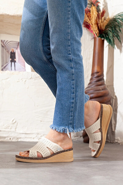 Adım Adım Παντόφλες με τακούνι από γνήσιο δέρμα Mammamia