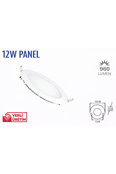Lampist 12W Sıva Altı Slim Panel Led 4000K (Beyaz Kasa)
