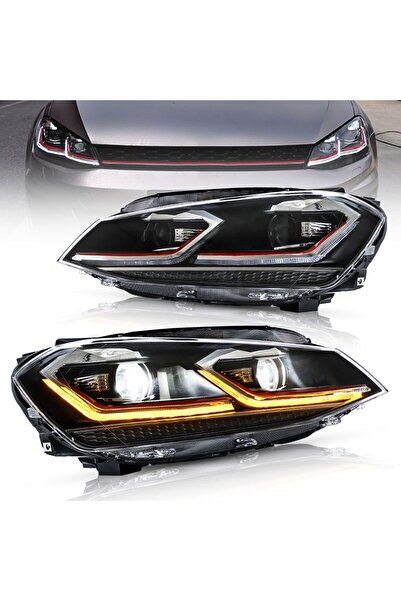 X POWER TUNİNG vw golf 7.5 kırmızı şeritli j dizayn kayar sinyal far