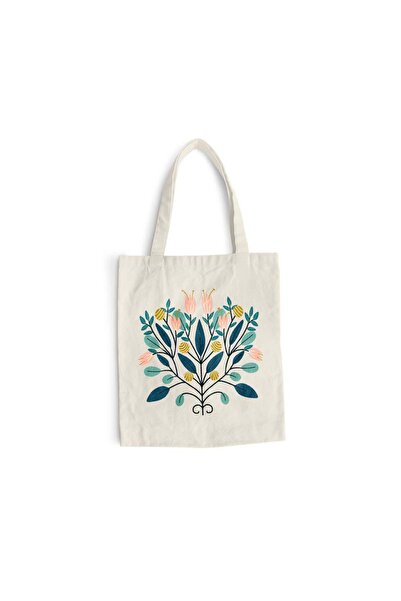 Intelli Cotton shopping bag with long handles, Flowers, 38×42 cm, VA146
