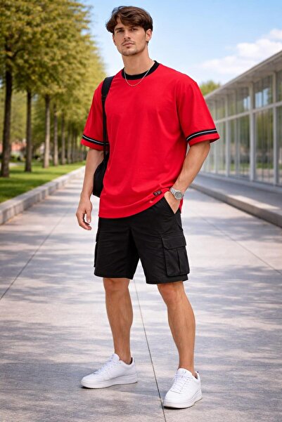 ALEXANDERGARDI Βασικό T-Shirt με λεπτομέρεια ρίγας και γιακά σε αντίθεση