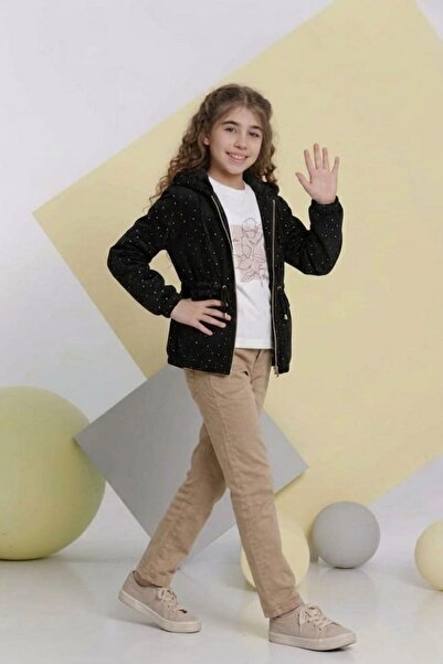 Zaziko Kids Κοριτσίστικη υφασμάτινη καμπαρντίνα Nova με πέτρες, χτενισμένο βα...