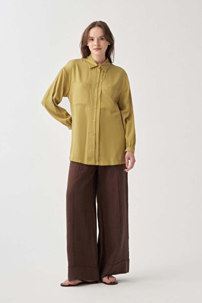 ALLDAY Μαλακό πράσινο τουνίκ με λεπτομέρειες και τσέπες