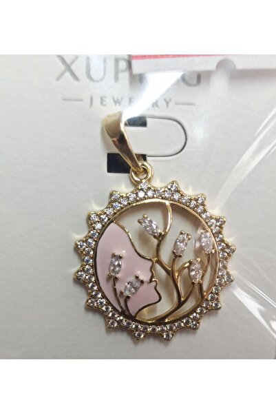 neval dizayn Xuping Jewelry 14K Altın Kaplama XP Damgalı Portre Model Pembe m...