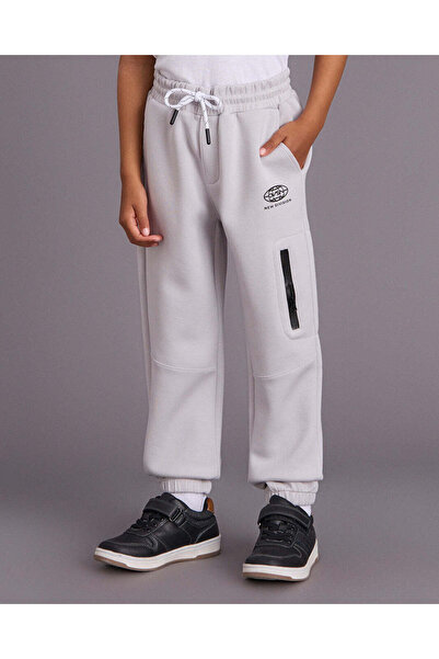 REDTAG Boys Grey Printed Track Pants