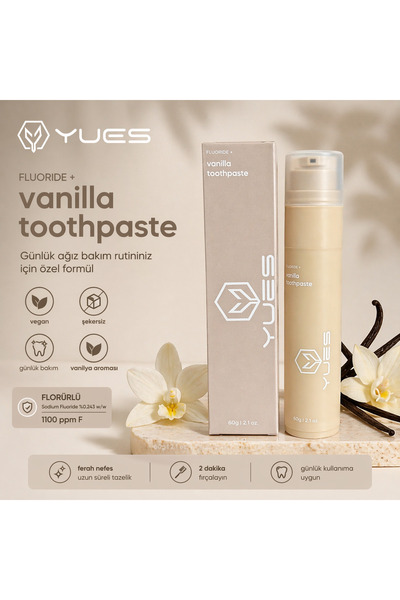 YUES Fluoride+ Vanilla Toothpaste Vanilya Aromalı Beyazlatıcı Diş Macunu