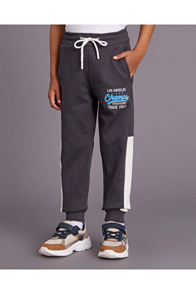 REDTAG Boys Grey Printed Active Pants