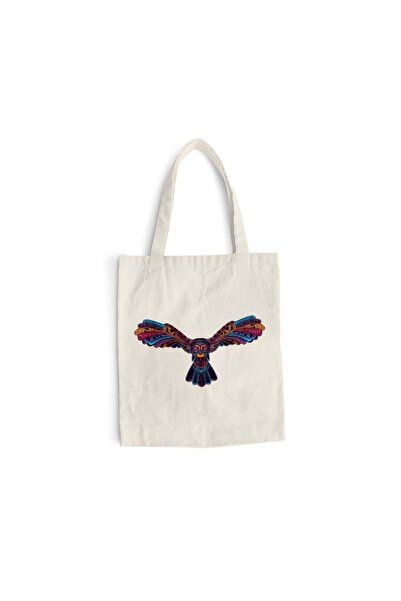 Intelli Cotton shopping bag with long handles, Owl, 38×42 cm, VA159