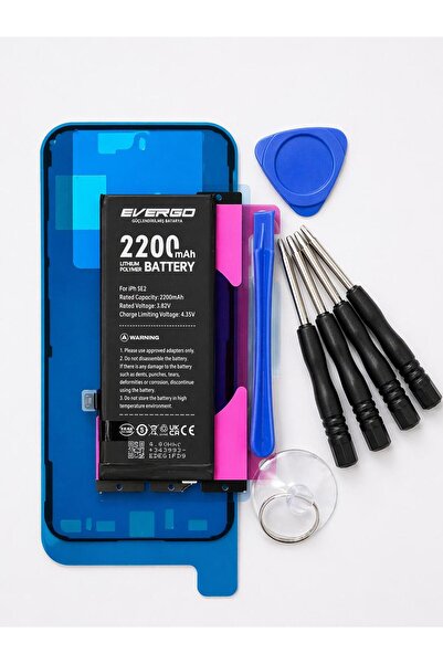 evergo İPHONE SE 2020 UYUMLU GÜÇLENDİRİLMİŞ (2200 MAH) MUCİZE BATARYA