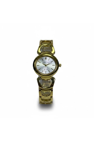 royal force ELORIA RF014L Women’s Analog Quartz Watch Gold Stainless Steel Bracelet Elegant Luxury Ladies Wrist Watch