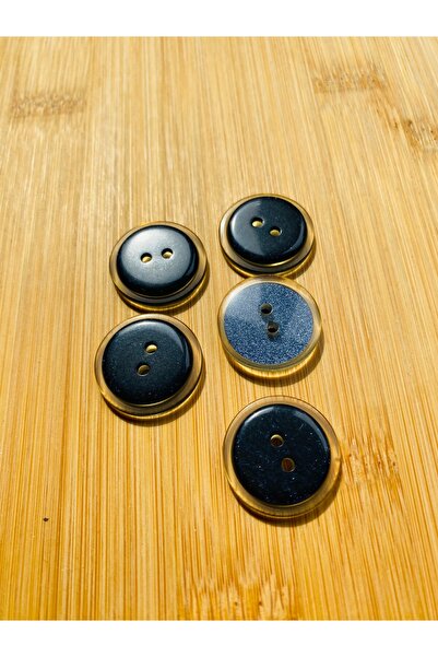 Lorin hobi Shiny Self-Looped Button 24 mm 5 Pieces Dark Navy Blue