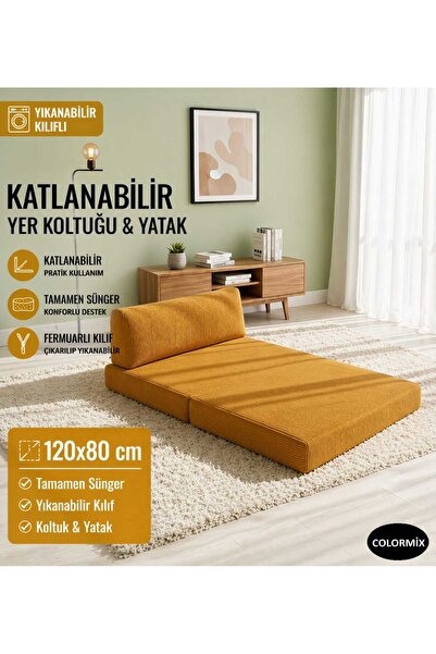 Model Concept Tamamen Sünger Katlanabilir Yer Yatağı Yıkanabilir Fermuarlı Kı...