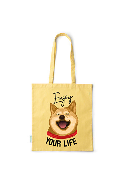 Intelli ®   Οικολογική βαμβακερή τσάντα αγορών με μακριά χερούλια, Απολαύστε ...