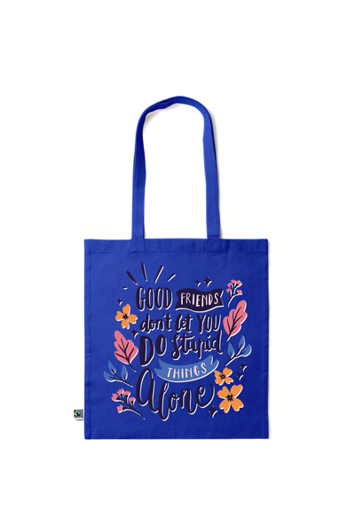 Intelli ® Eco-friendly Cotton shopping bag with long handles, Good Friends, 3...