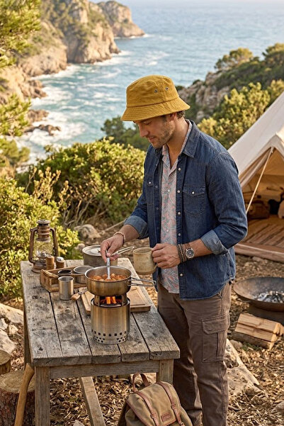 Ritagarcia Unisex Vintage Καπέλο από καμβά - Ρετρό Καπέλο Ψαρά με ξεβαμμένο v...