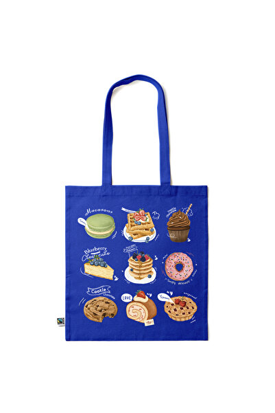 Intelli ®   Οικολογική βαμβακερή τσάντα για ψώνια με μακριά χερούλια, Γλυκά, ...