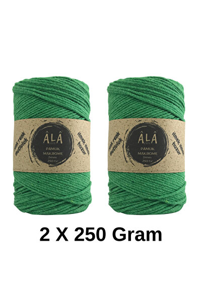 aladepo قطعتان من خيط مكراميه قطني 2 مم، خيط مكراميه للحقائب 250 جرام، 2 × 25...