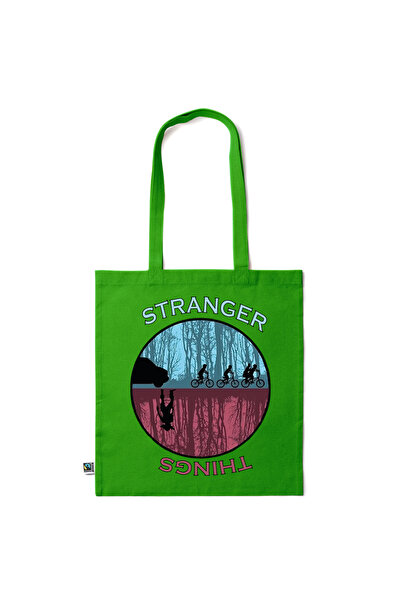 Intelli ®   Οικολογική βαμβακερή τσάντα αγορών με μακριά χερούλια, Stranger T...