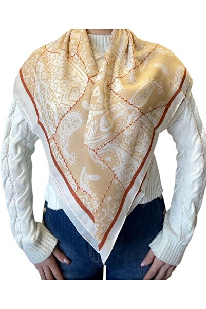 BYYEŞO Σάλι με έθνικ σχέδιο 90*90 Πορτοκαλί