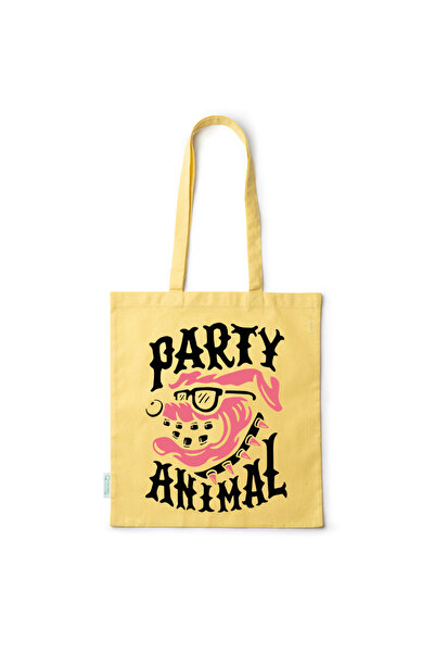 Intelli ®   Οικολογική βαμβακερή τσάντα αγορών με μακριά χερούλια, Party Anim...
