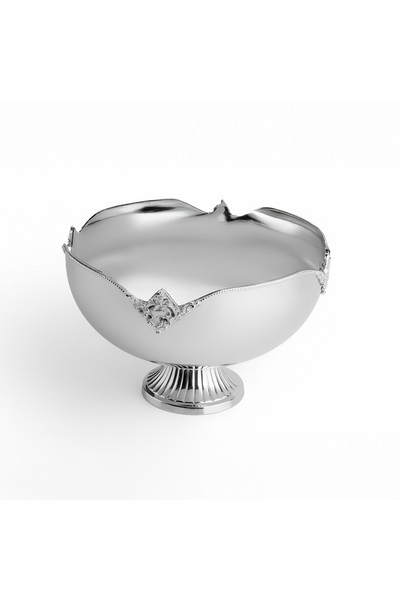 Lucky Art Decorative Embroidered Footed Stainless Steel Bowl 25 cm