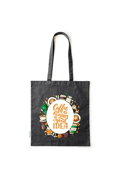 Intelli ®   Οικολογική βαμβακερή τσάντα αγορών με μακριά χερούλια, Το καφέ εί...