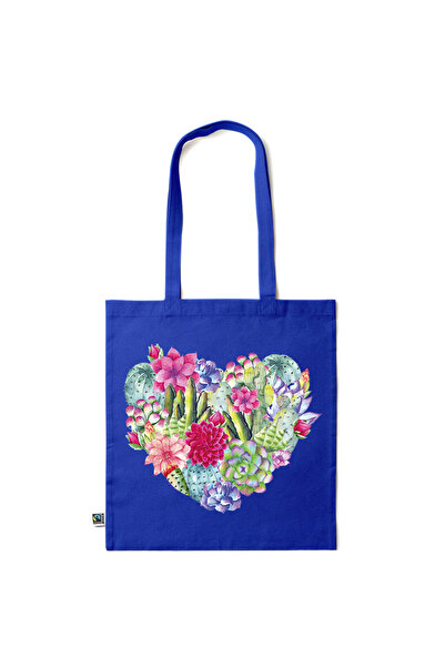 Intelli ®   Οικολογική βαμβακερή τσάντα αγορών με μακριά χερούλια, Καρδιά Κάκ...