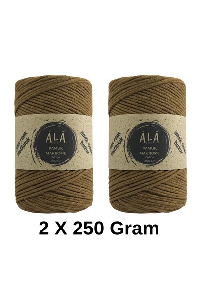 aladepo 2 Adet Koton Pamuk Makrome İpi 2mm Zincir Makrome Çanta İpi 250 Gram ...