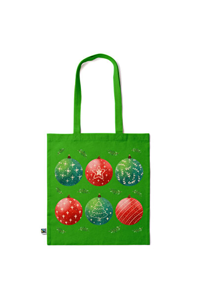 Intelli ® Sacosa bumbac -friendly pentru cumparaturi cu manere lungi, Christm...