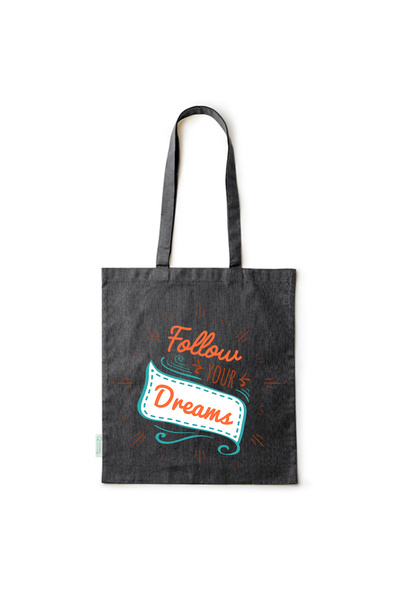 Intelli ® Eco-friendly Cotton shopping bag with long handles, Follow Your Dre...
