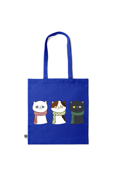 Intelli ®   Οικολογική βαμβακερή τσάντα αγορών με μακριά χερούλια, Γατάκια, 3...