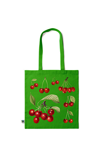 Intelli ®   Οικολογική βαμβακερή τσάντα αγορών με μακριά χερούλια, Κεράσι, 38...